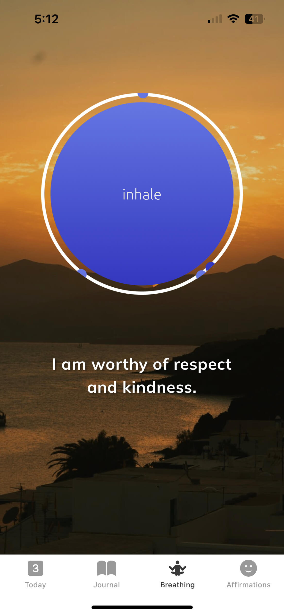 My well-being app with breathing exercise to calm yourself and live an intentional life.